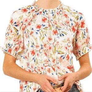 XL Women's Ruffle Top with Mock Neck